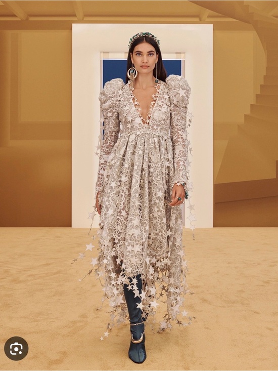 Zimmermann Dresses & Skirts - Zimmermann Silver Lace Star-Embellished Midi Dress